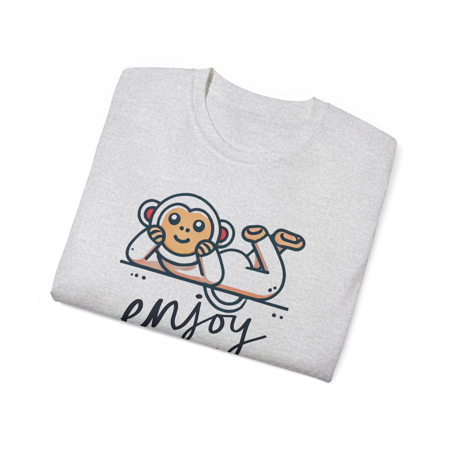 Enjoy Every Moment Tee — Cute Relaxing Monkey Graphic T-Shirt
