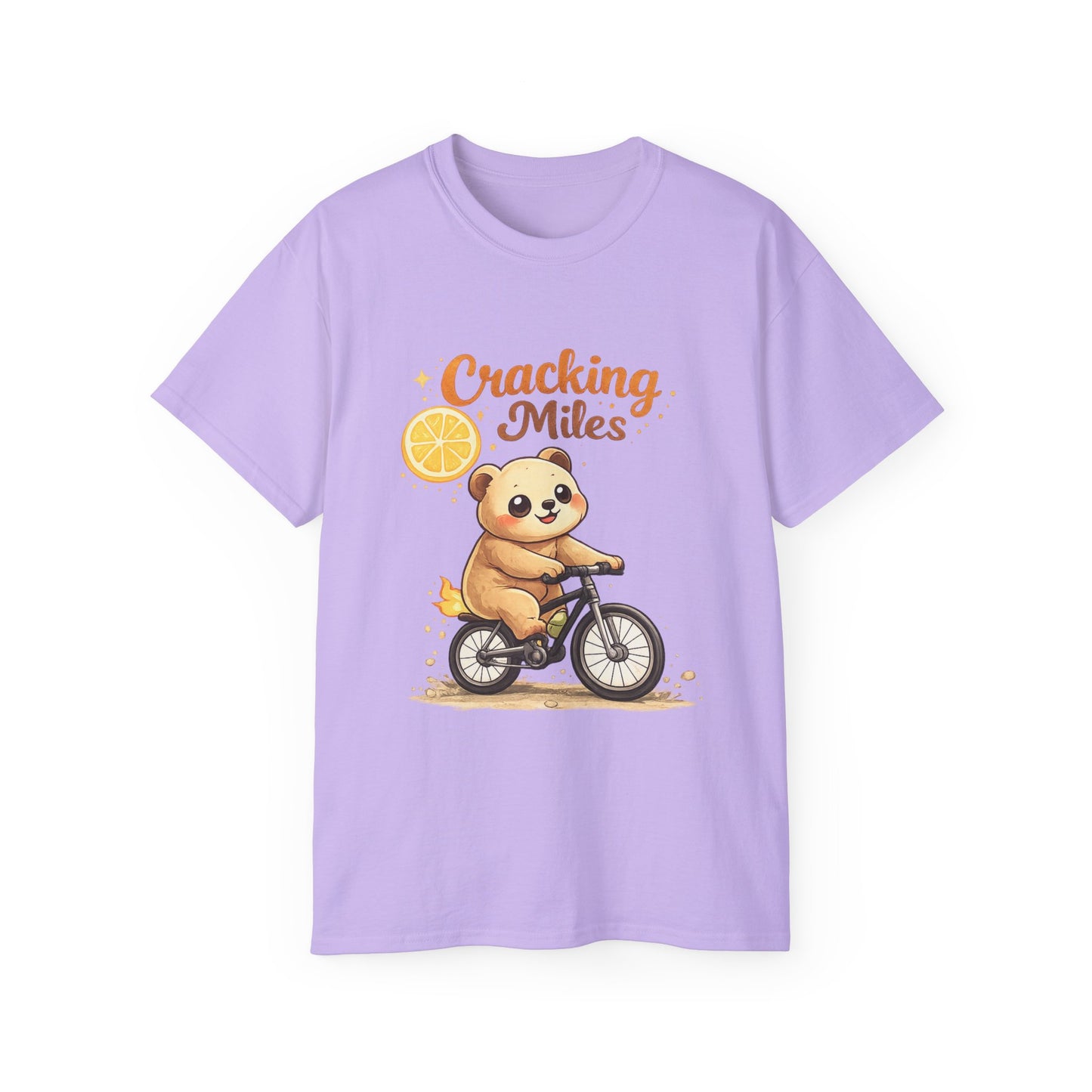 Cracking Miles Cute Bear on Bicycle T‑Shirt
