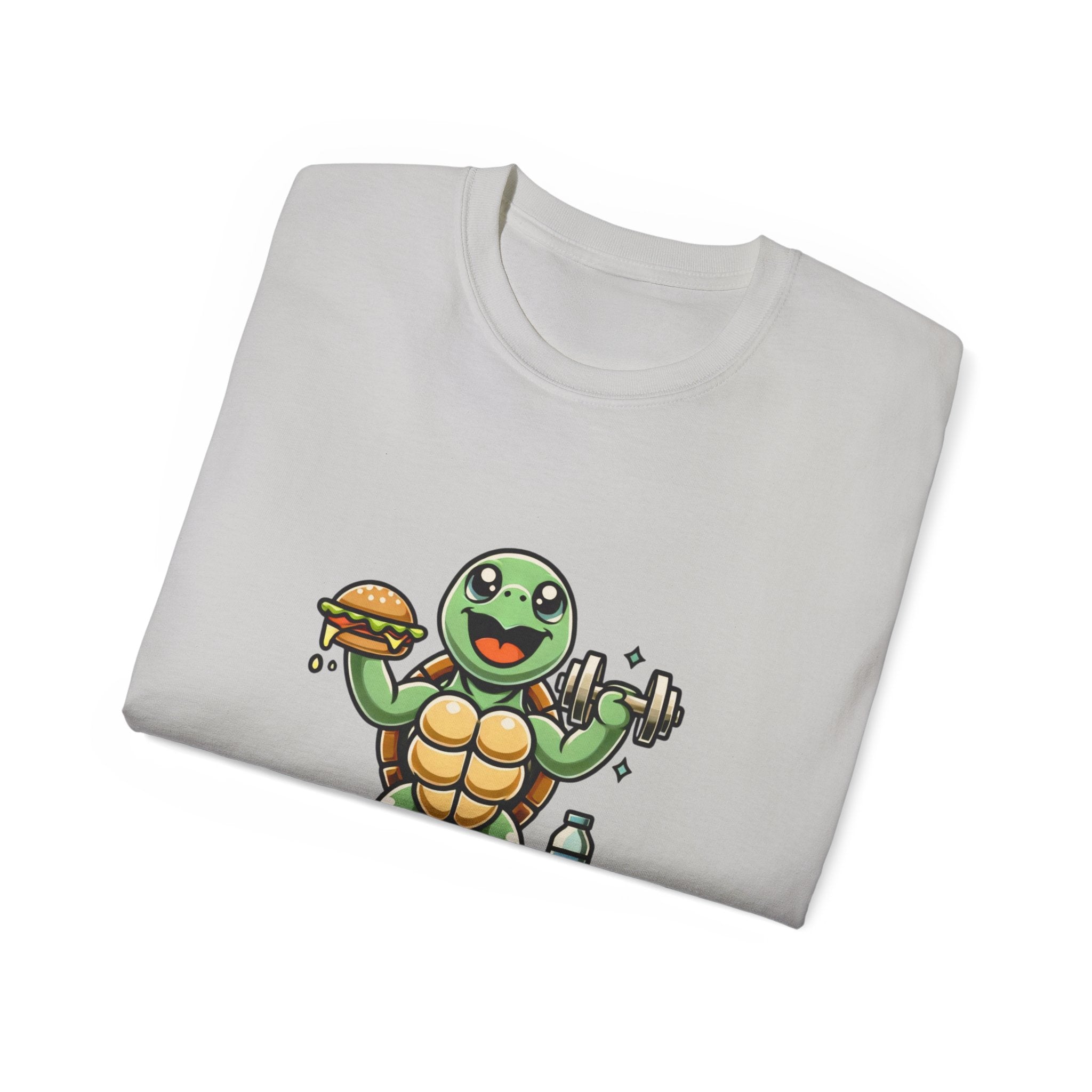 Turtle Fitness Tee — "Fun Today, Fit Tomorrow" Cute Workout Graphic Shirt