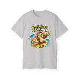 Powered by Bananas Tee — Cute Surfing Monkey & Teddy Graphic Shirt