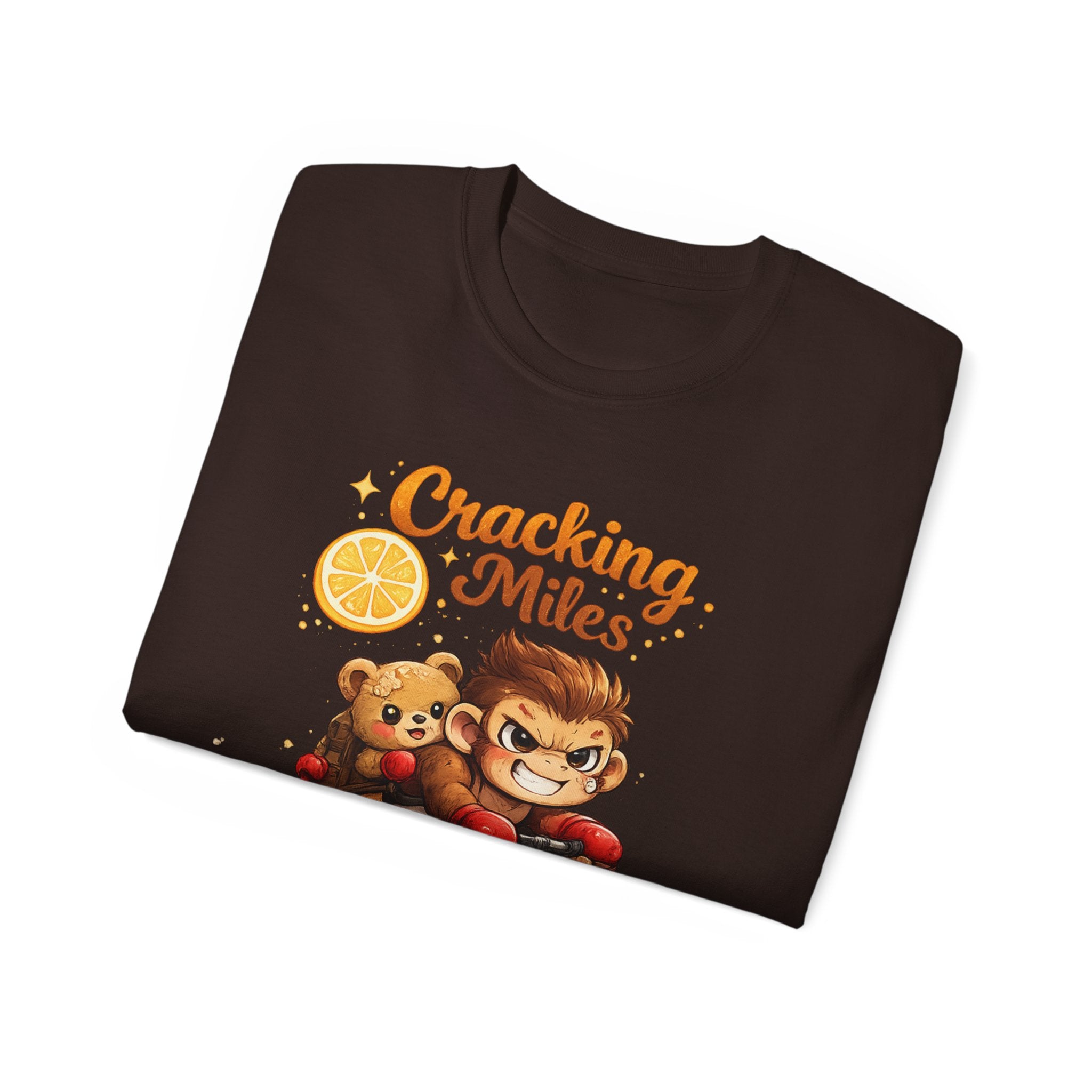 Cracking Miles Monkey Bike Tee — Cute Bear Rider Graphic T-Shirt