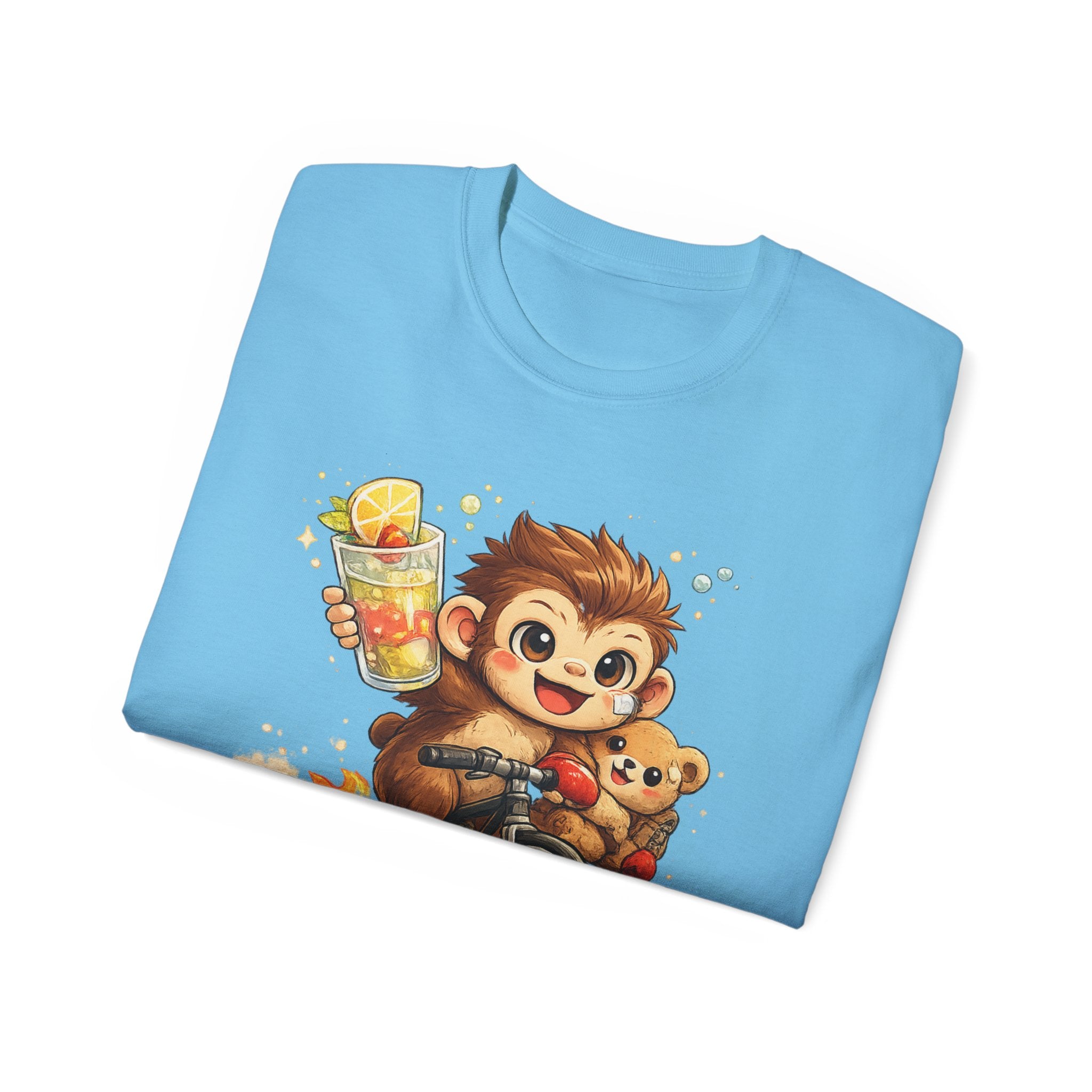 Cute Hedgehog Riding Bike T‑Shirt — Adorable Cartoon Animal Tee (With Teddy)