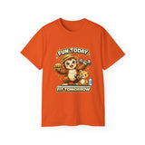 T-Shirt — “Fun Today, Fit Tomorrow” Sloth Workout Graphic Tee