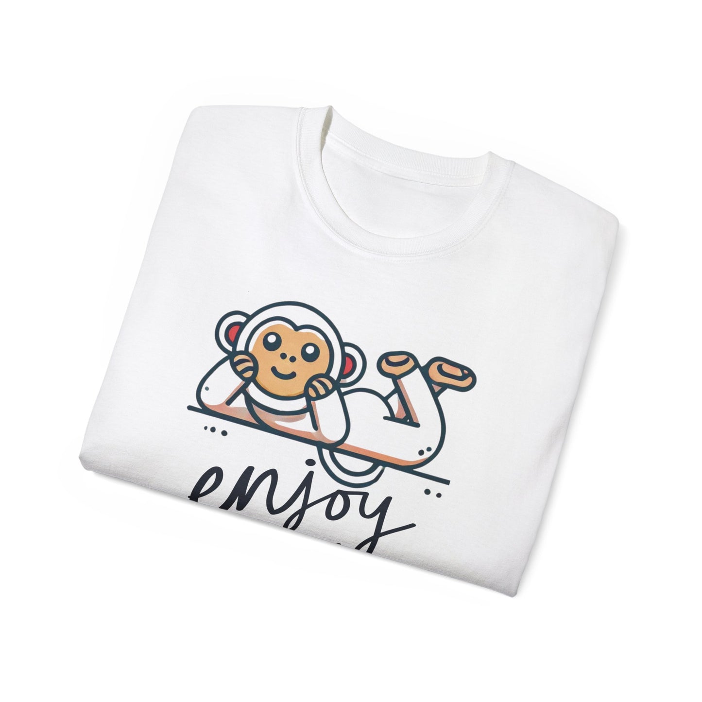 Enjoy Every Moment Tee — Cute Relaxing Monkey Graphic T-Shirt