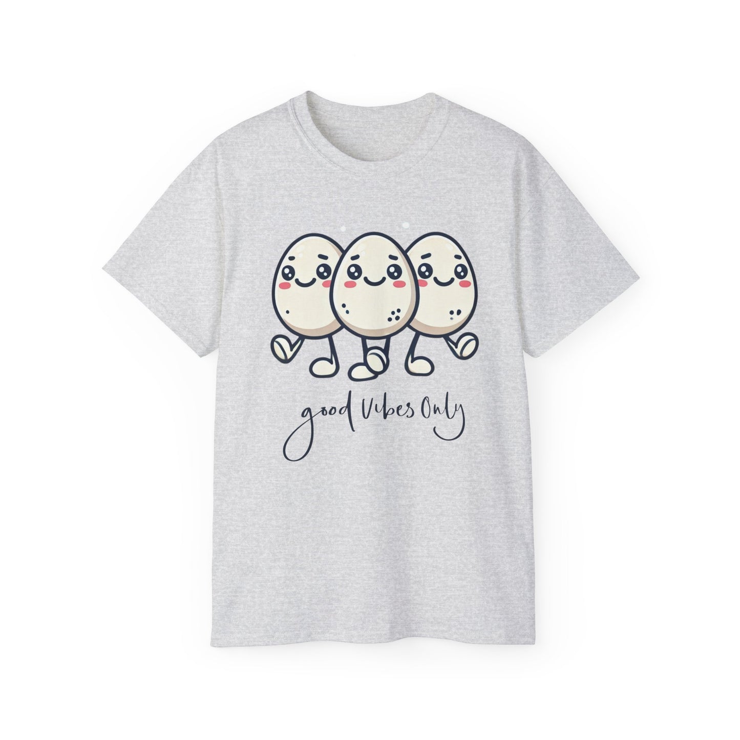 Cute Egg Friends T‑Shirt — "Good Vibes Only" Kawaii Tee