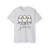 Cute Egg Friends T‑Shirt — "Good Vibes Only" Kawaii Tee
