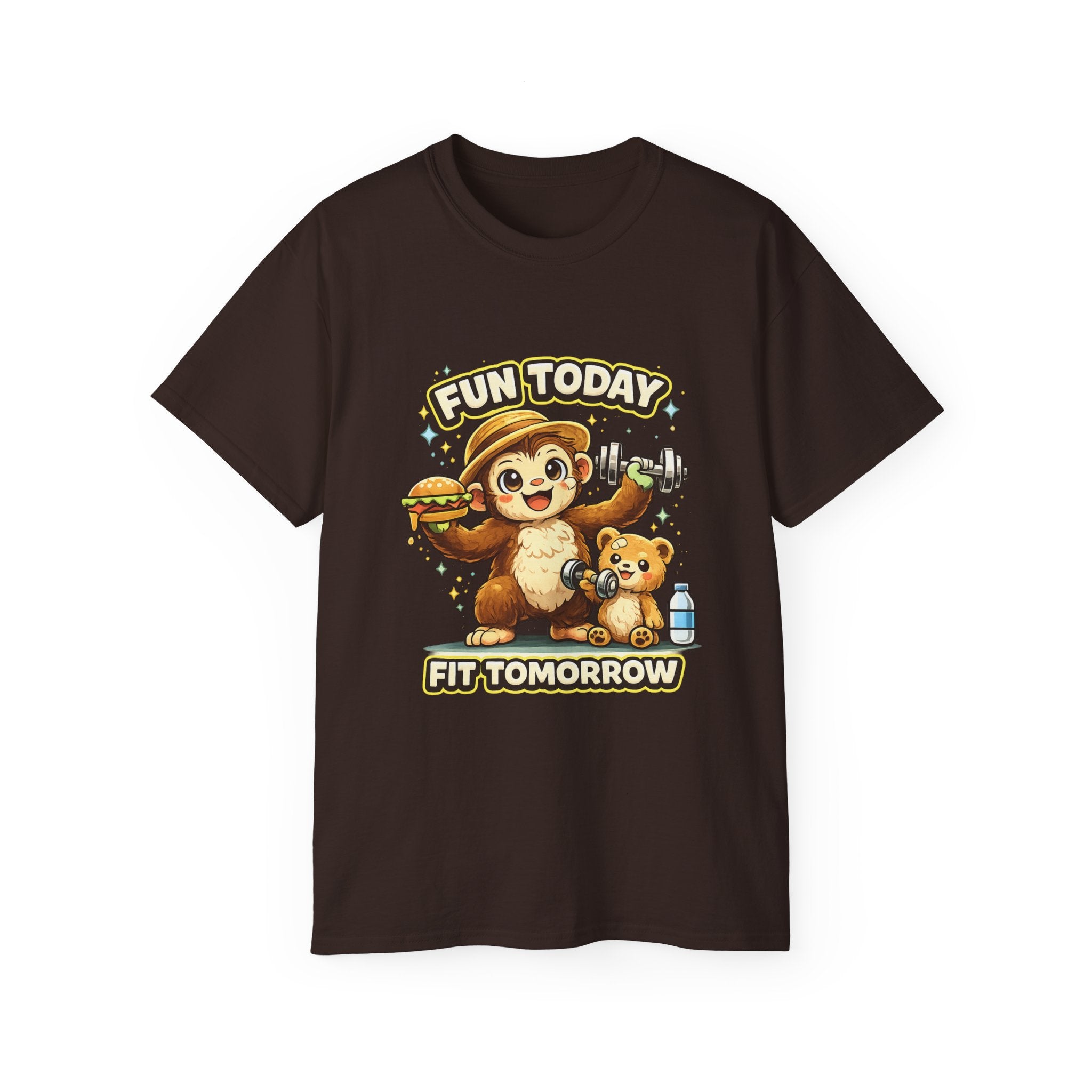 T-Shirt — “Fun Today, Fit Tomorrow” Sloth Workout Graphic Tee
