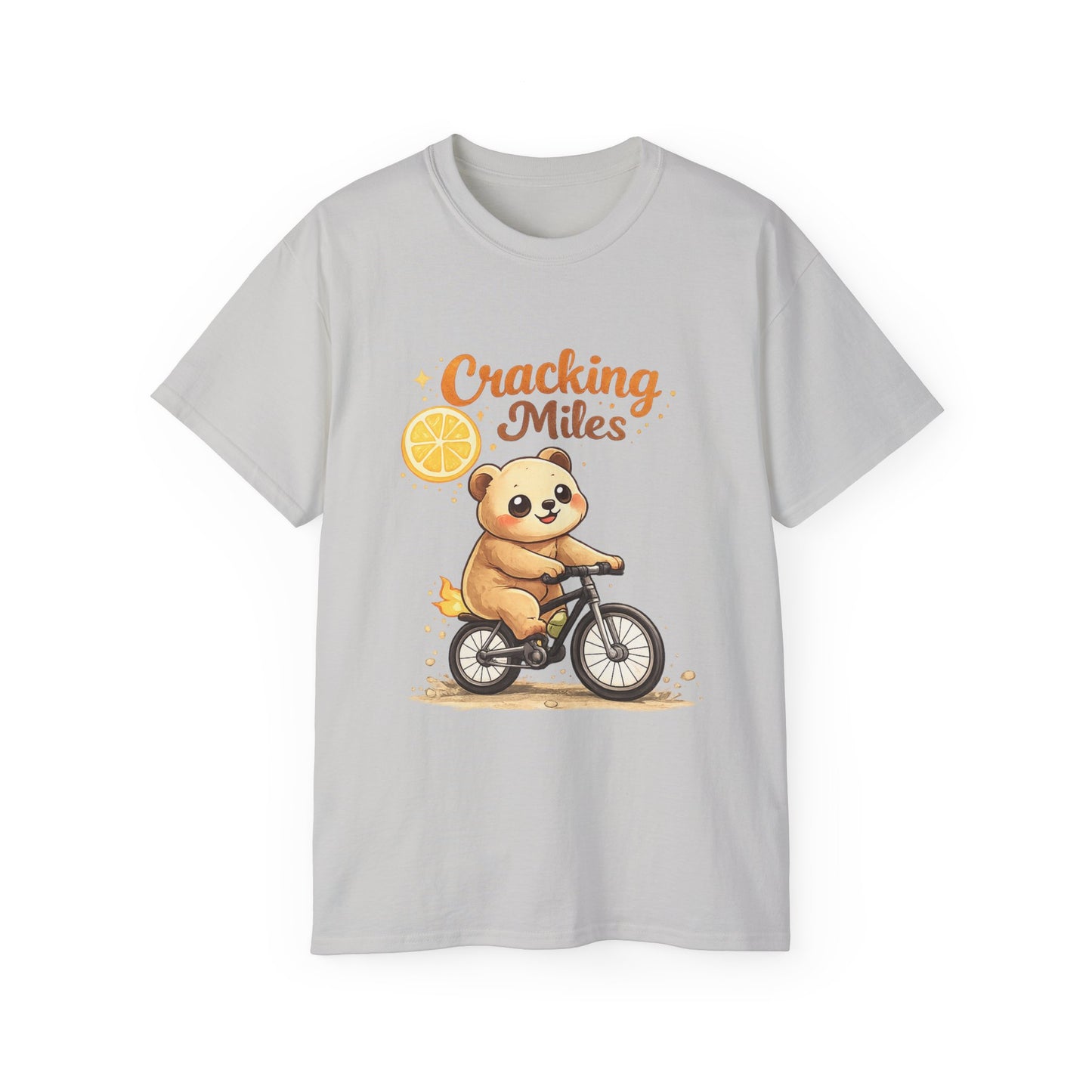 Cracking Miles Cute Bear on Bicycle T‑Shirt