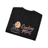 Cracking Miles Cycling T‑Shirt — Cute Egg Biker Tee