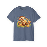 Cute Monkey Family Orange Juice T‑Shirt — Playful Tropical Kids Tee