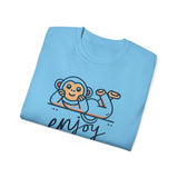 Enjoy Every Moment Tee — Cute Relaxing Monkey Graphic T-Shirt