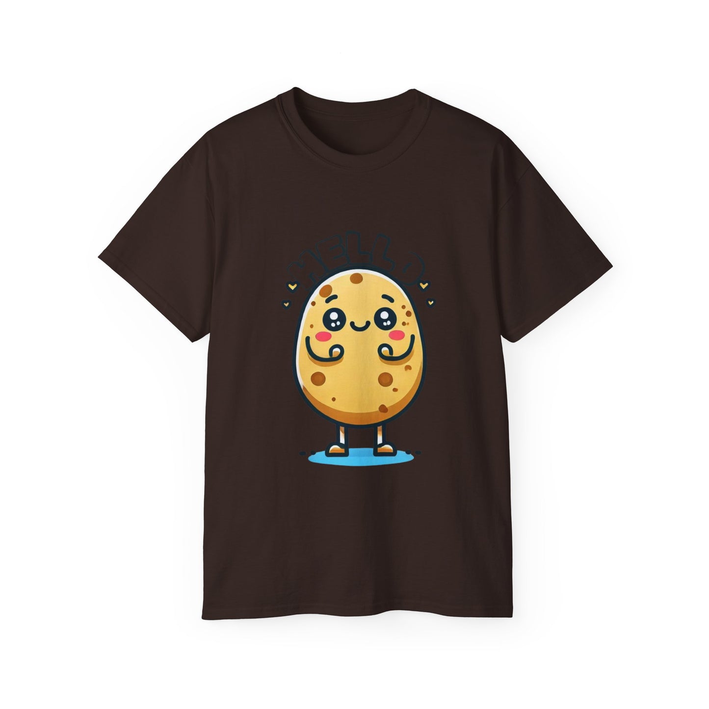 Hello Potato Cute Kawaii Tee — Funny Cartoon Veggie Shirt