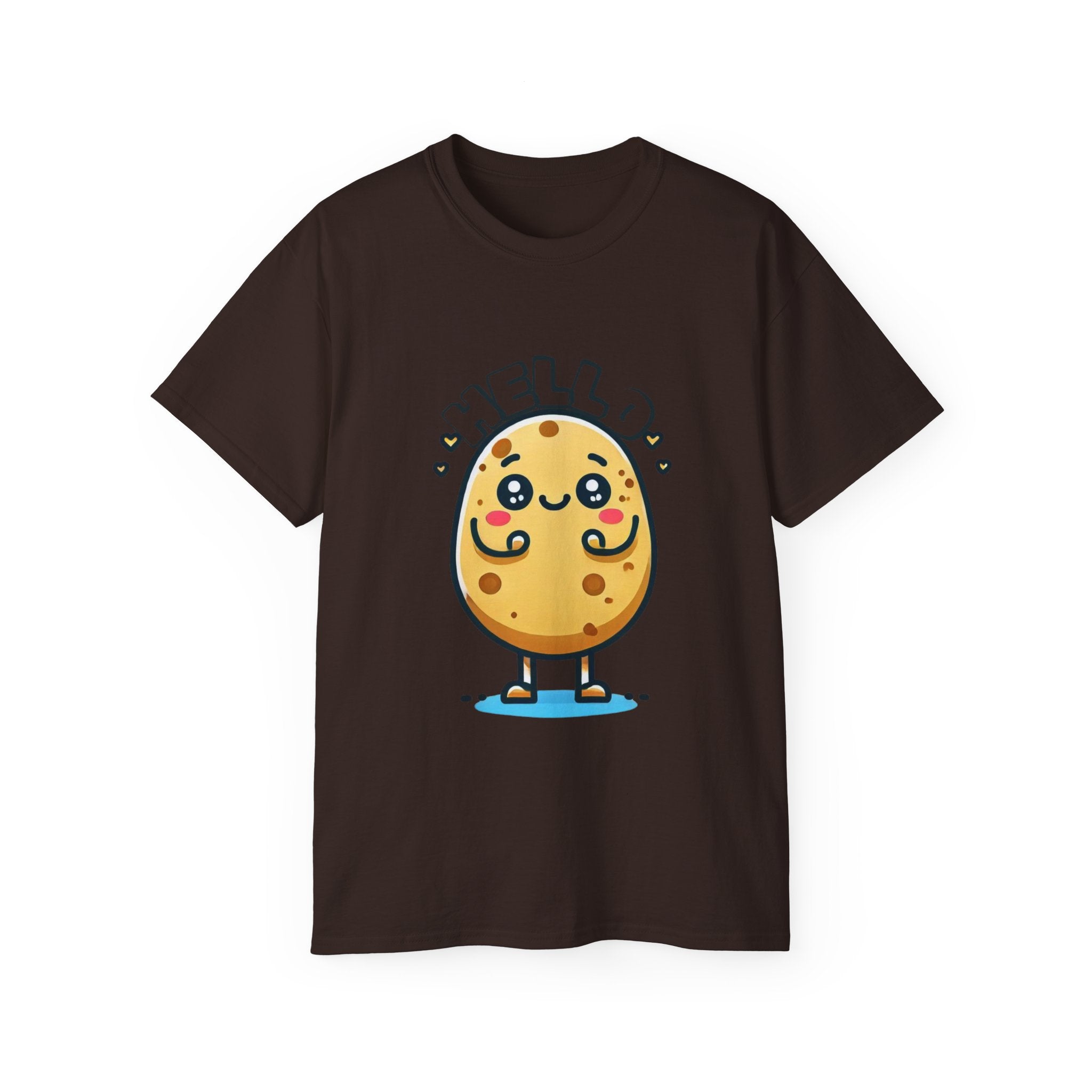 Hello Potato Cute Kawaii Tee — Funny Cartoon Veggie Shirt