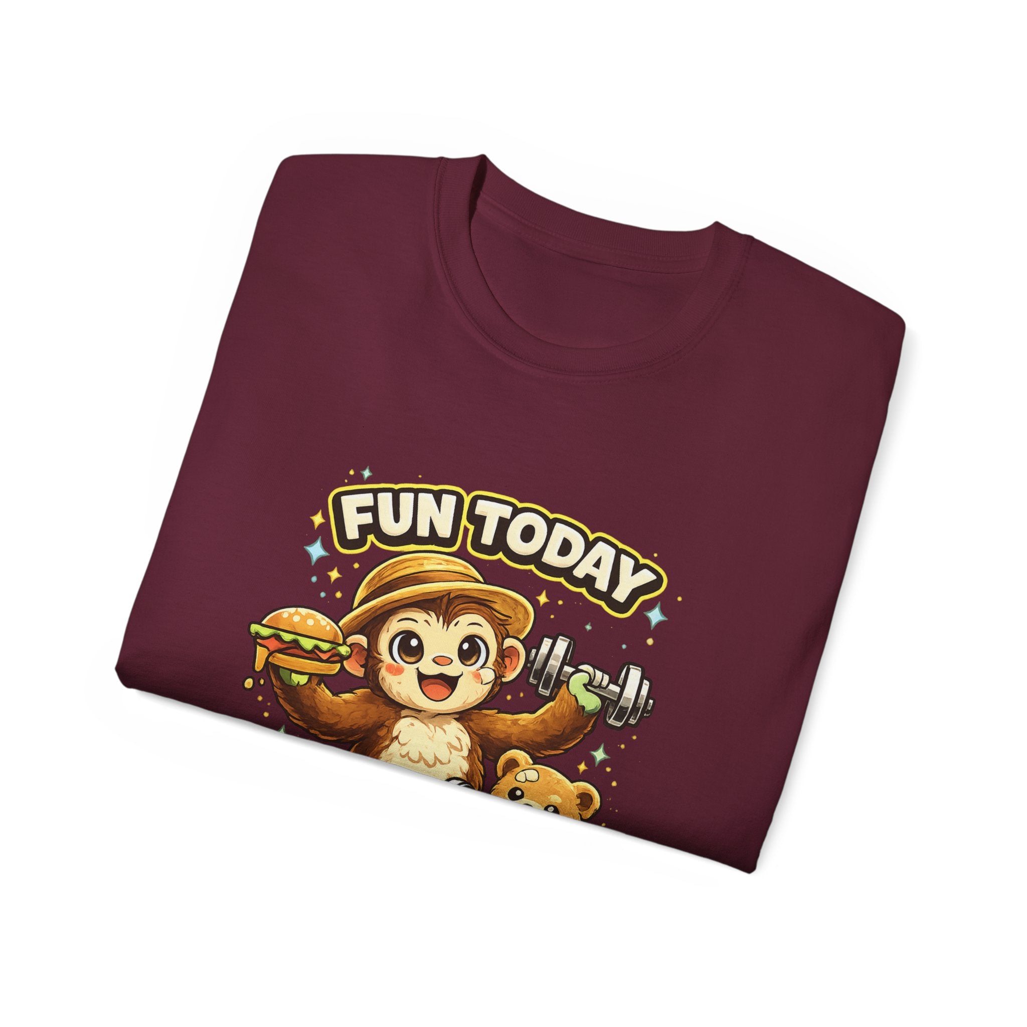T-Shirt — “Fun Today, Fit Tomorrow” Sloth Workout Graphic Tee
