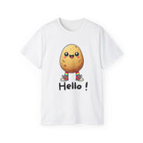 Potato Character T‑Shirt — Cute Kawaii 'Hello!' Tee