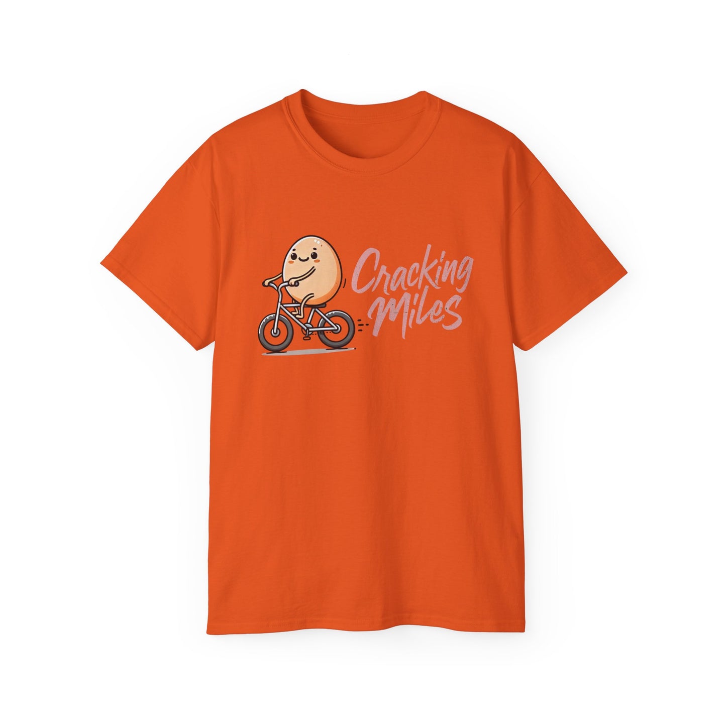 Cracking Miles Cycling T‑Shirt — Cute Egg Biker Tee