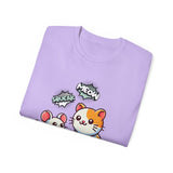 Cute Cat & Mouse Graphic Tee – 'Meow' Cartoon Pet Shirt