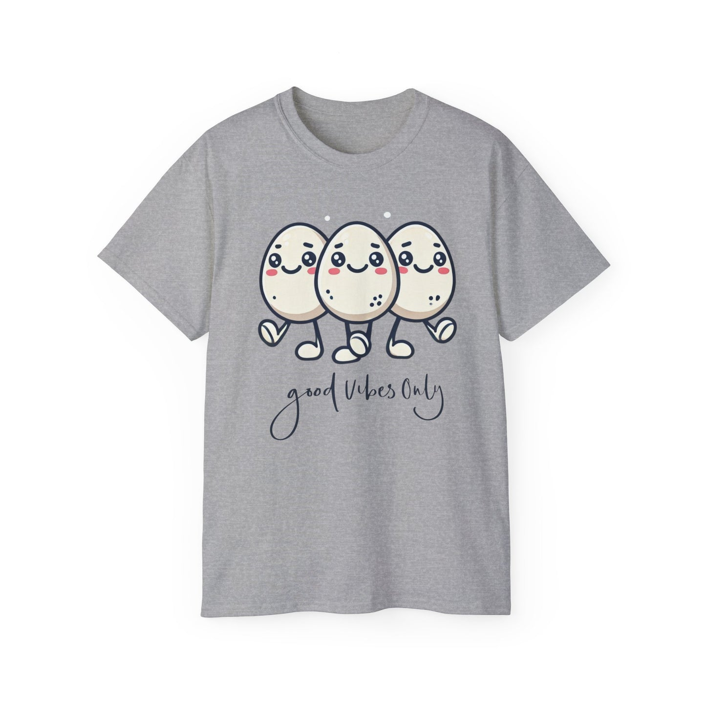 Cute Egg Friends T‑Shirt — "Good Vibes Only" Kawaii Tee