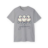 Cute Egg Friends T‑Shirt — "Good Vibes Only" Kawaii Tee
