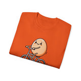 Cute Egg on Bike T-Shirt — “Eggs-tra Ordinary” Funny Cycling Tee