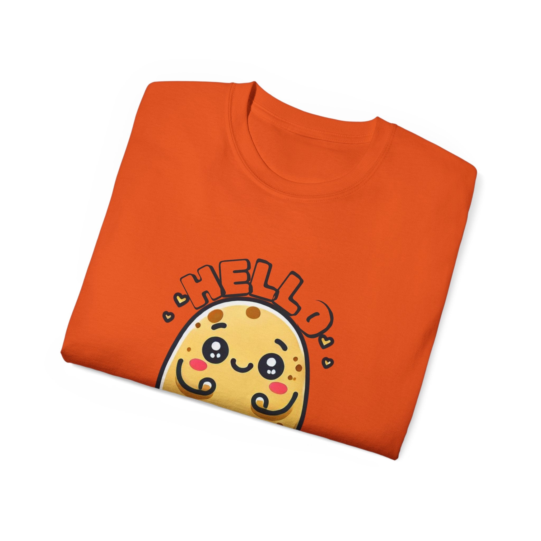 Hello Potato Cute Kawaii Tee — Funny Cartoon Veggie Shirt