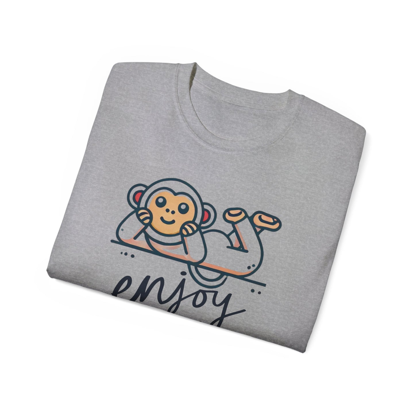 Enjoy Every Moment Tee — Cute Relaxing Monkey Graphic T-Shirt