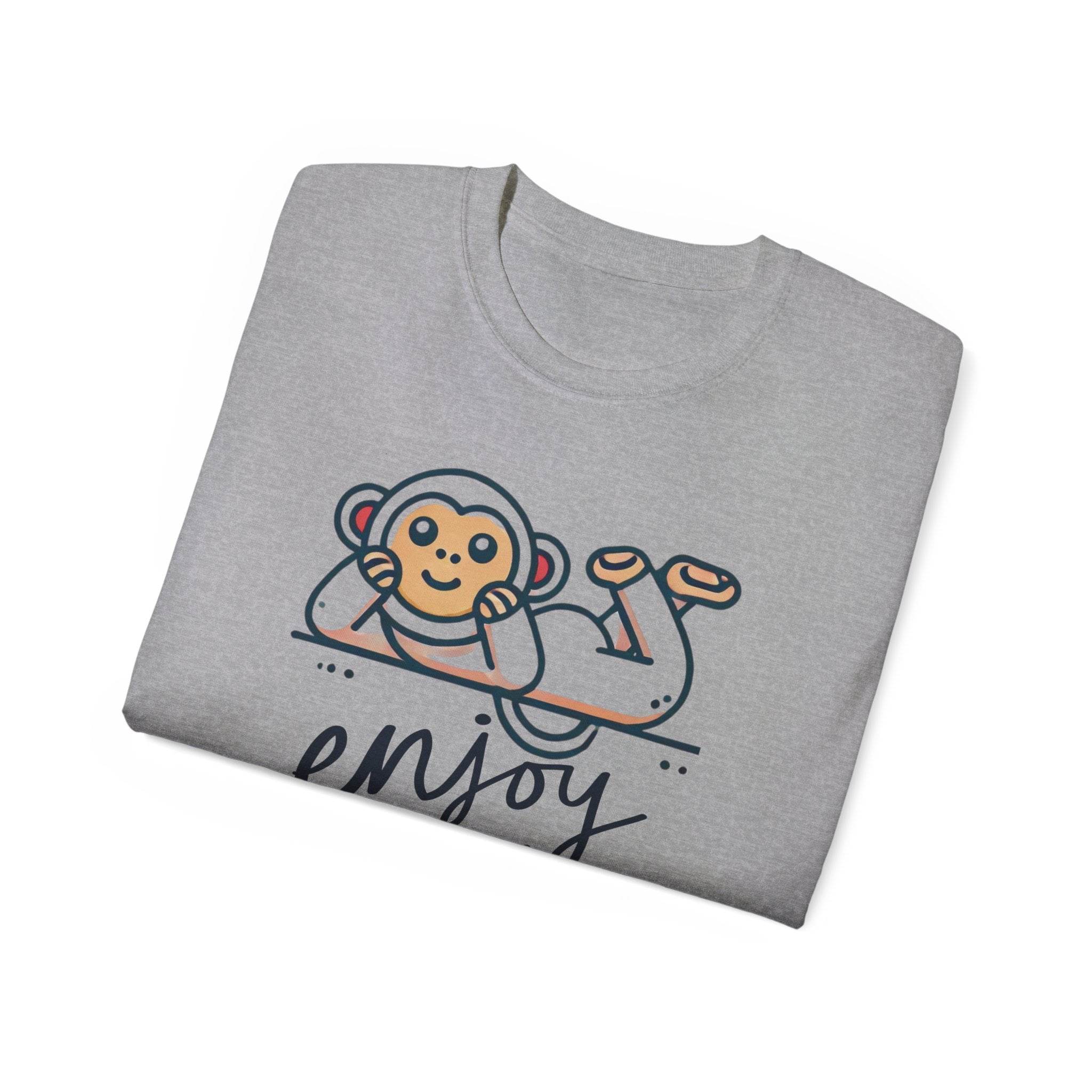Enjoy Every Moment Tee — Cute Relaxing Monkey Graphic T-Shirt