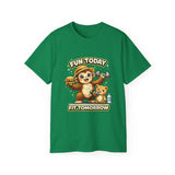 T-Shirt — “Fun Today, Fit Tomorrow” Sloth Workout Graphic Tee