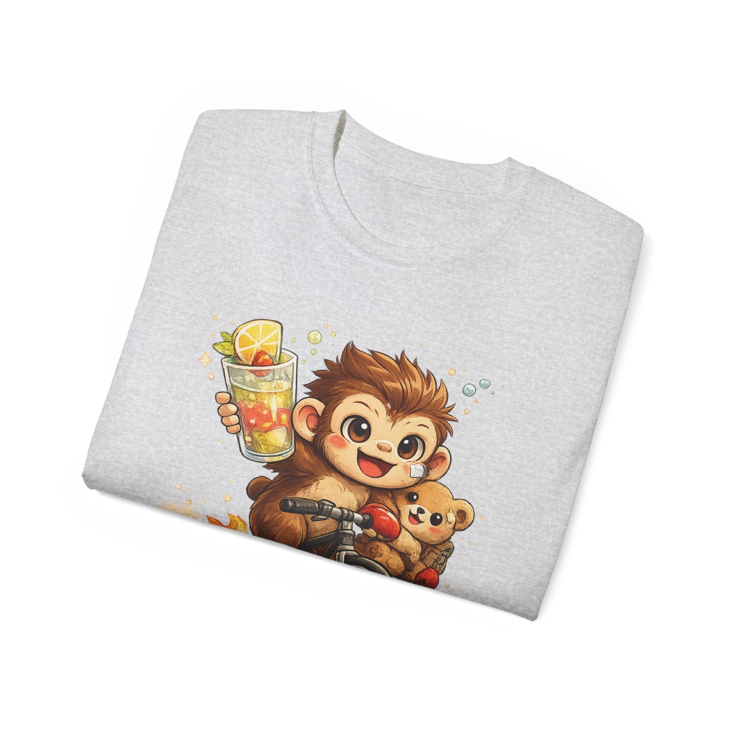 Cute Hedgehog Riding Bike T‑Shirt — Adorable Cartoon Animal Tee (With Teddy)