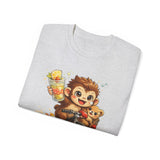 Cute Hedgehog Riding Bike T‑Shirt — Adorable Cartoon Animal Tee (With Teddy)