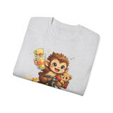 Cute Monkey on Bicycle T‑Shirt — "Oh My Love!" Graphic Tee