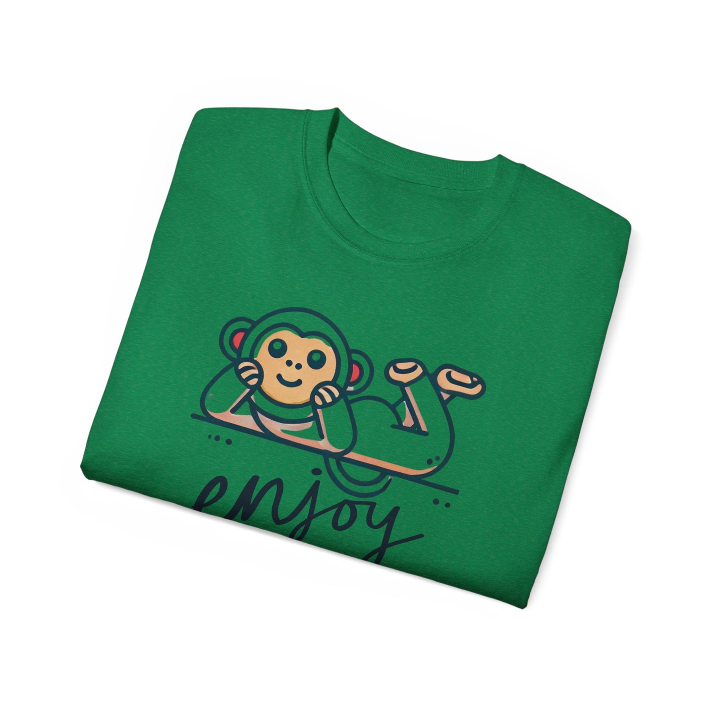 Enjoy Every Moment Tee — Cute Relaxing Monkey Graphic T-Shirt