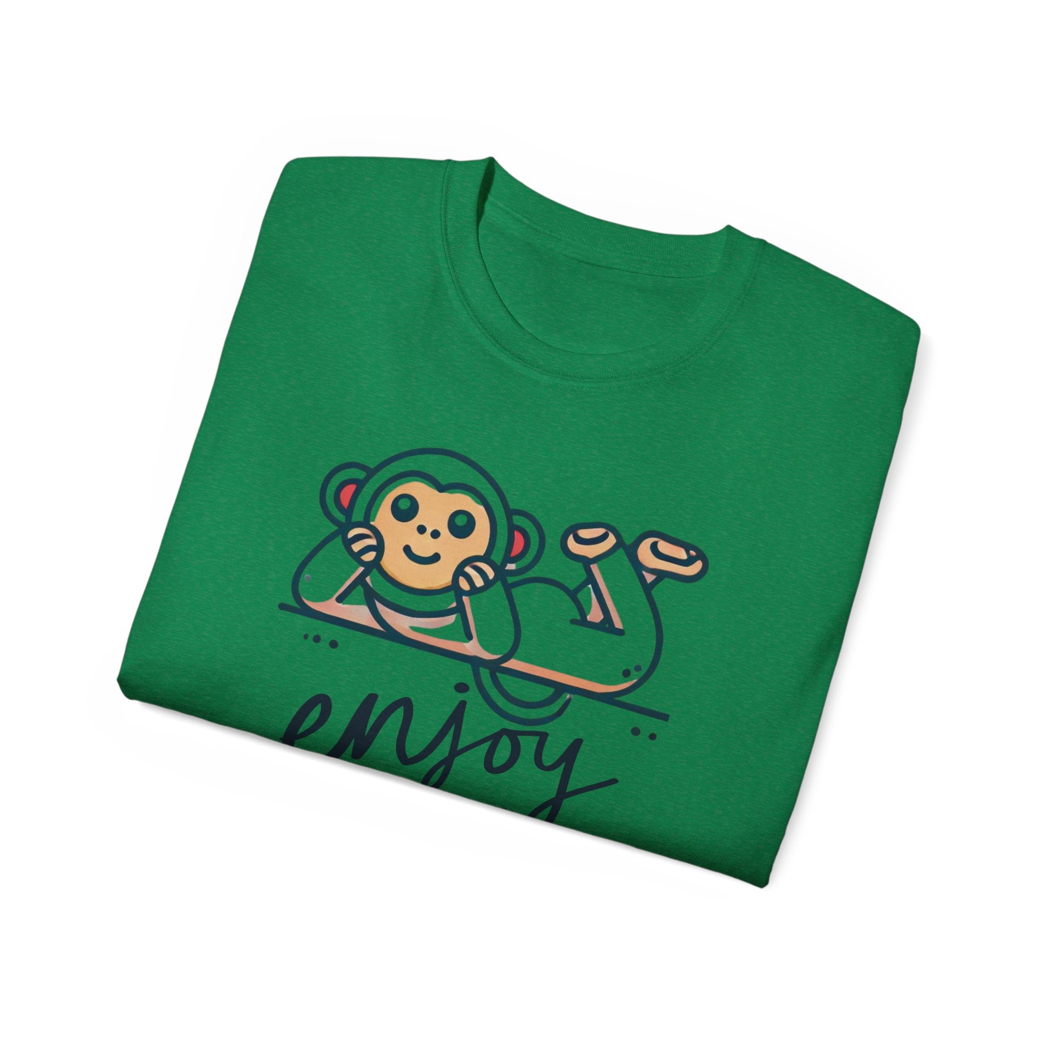 Enjoy Every Moment Tee — Cute Relaxing Monkey Graphic T-Shirt