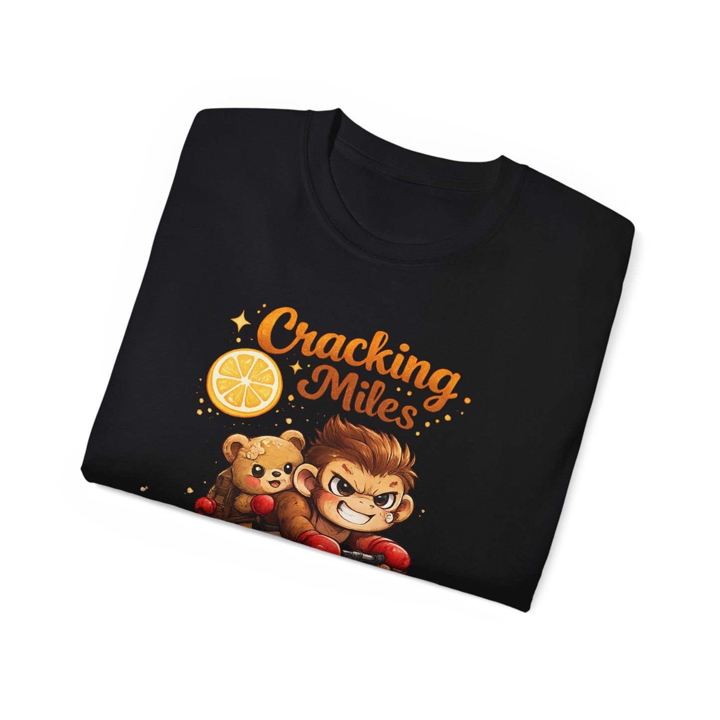 Cracking Miles Monkey Bike Tee — Cute Bear Rider Graphic T-Shirt