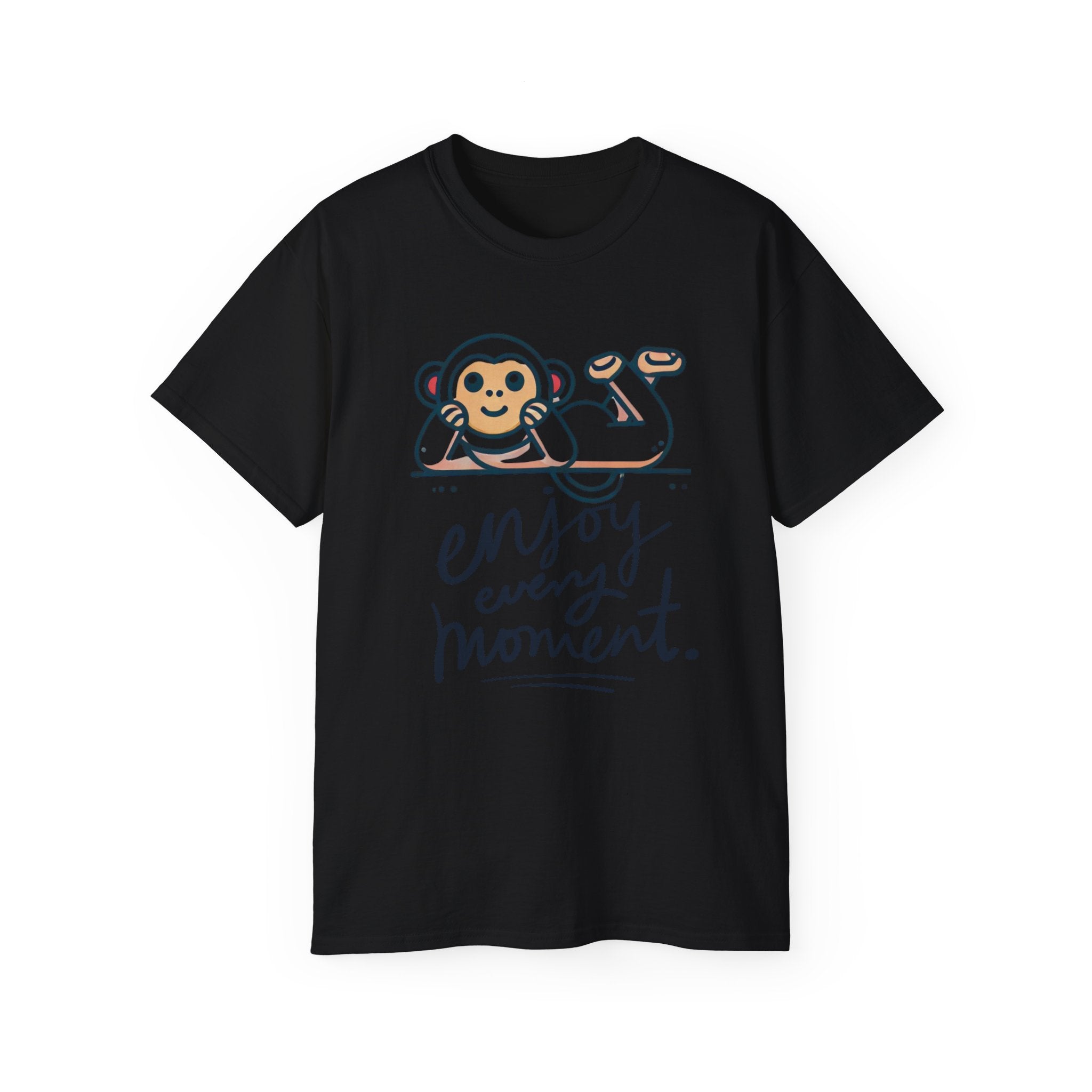 Enjoy Every Moment Tee — Cute Relaxing Monkey Graphic T-Shirt