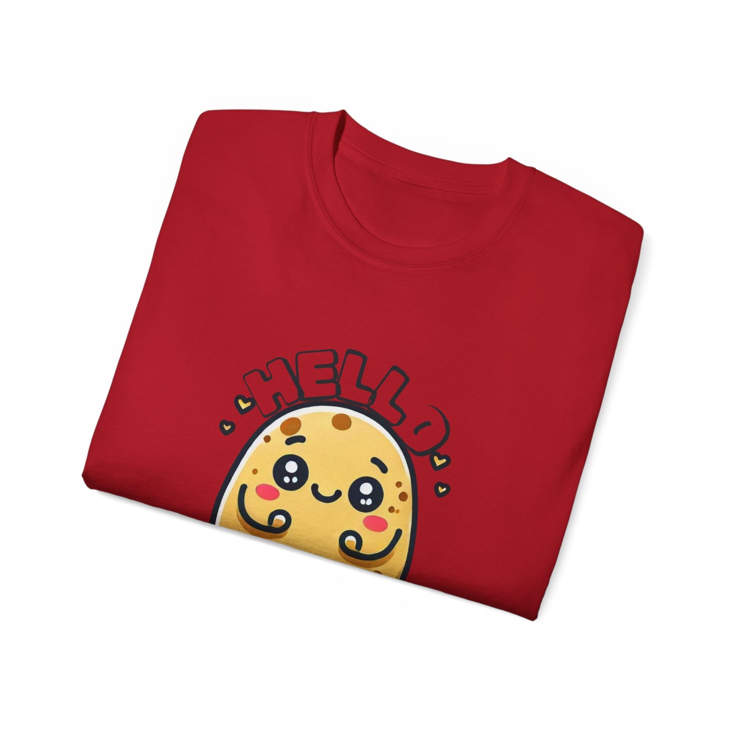 Hello Potato Cute Kawaii Tee — Funny Cartoon Veggie Shirt