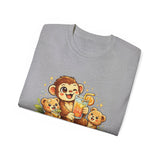Cute Monkey Family Orange Juice T‑Shirt — Playful Tropical Kids Tee