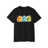 Cute Trio Slime Tee — Colorful Kawaii Slime Characters T-Shirt