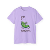 Pea Relaxing Tee — "Heya! It's A Long Time..." Funny Vegetable Graphic Shirt