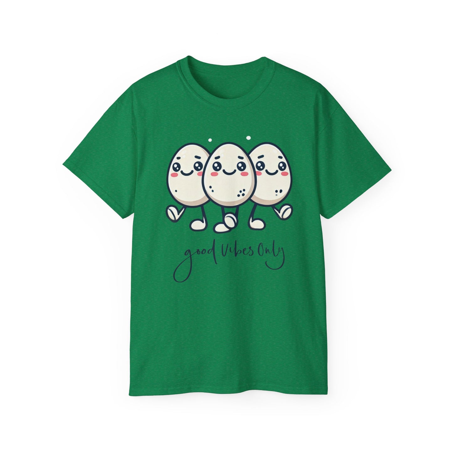 Cute Egg Friends T‑Shirt — "Good Vibes Only" Kawaii Tee
