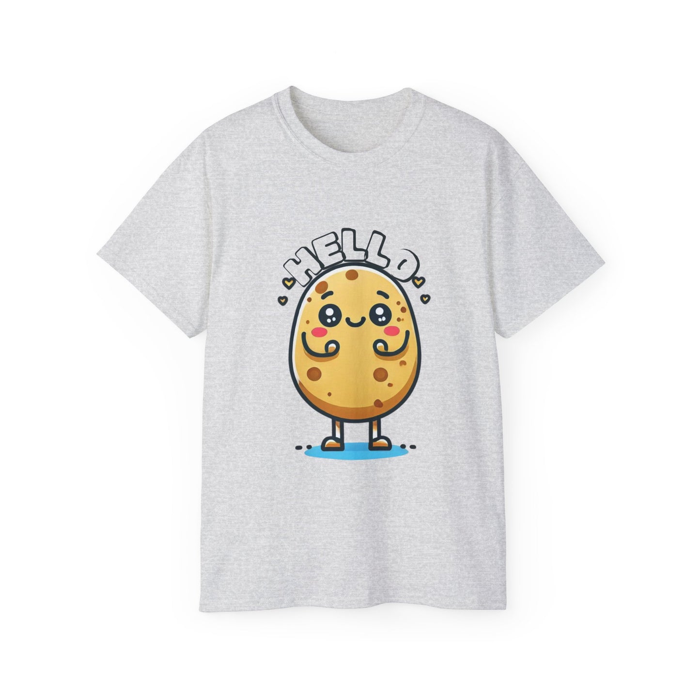 Hello Potato Cute Kawaii Tee — Funny Cartoon Veggie Shirt