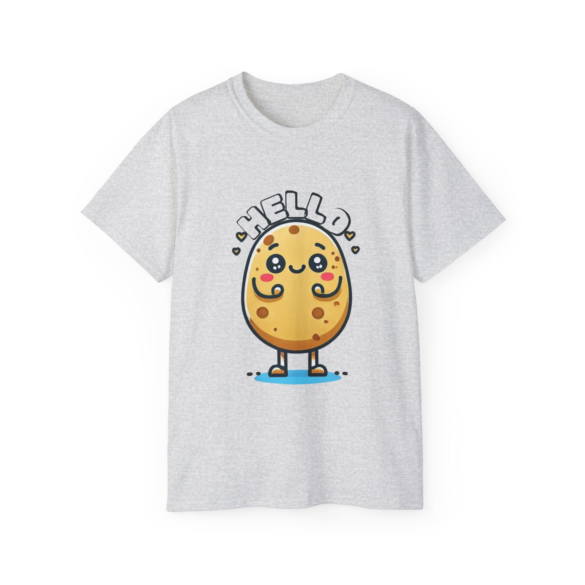 Hello Potato Cute Kawaii Tee — Funny Cartoon Veggie Shirt