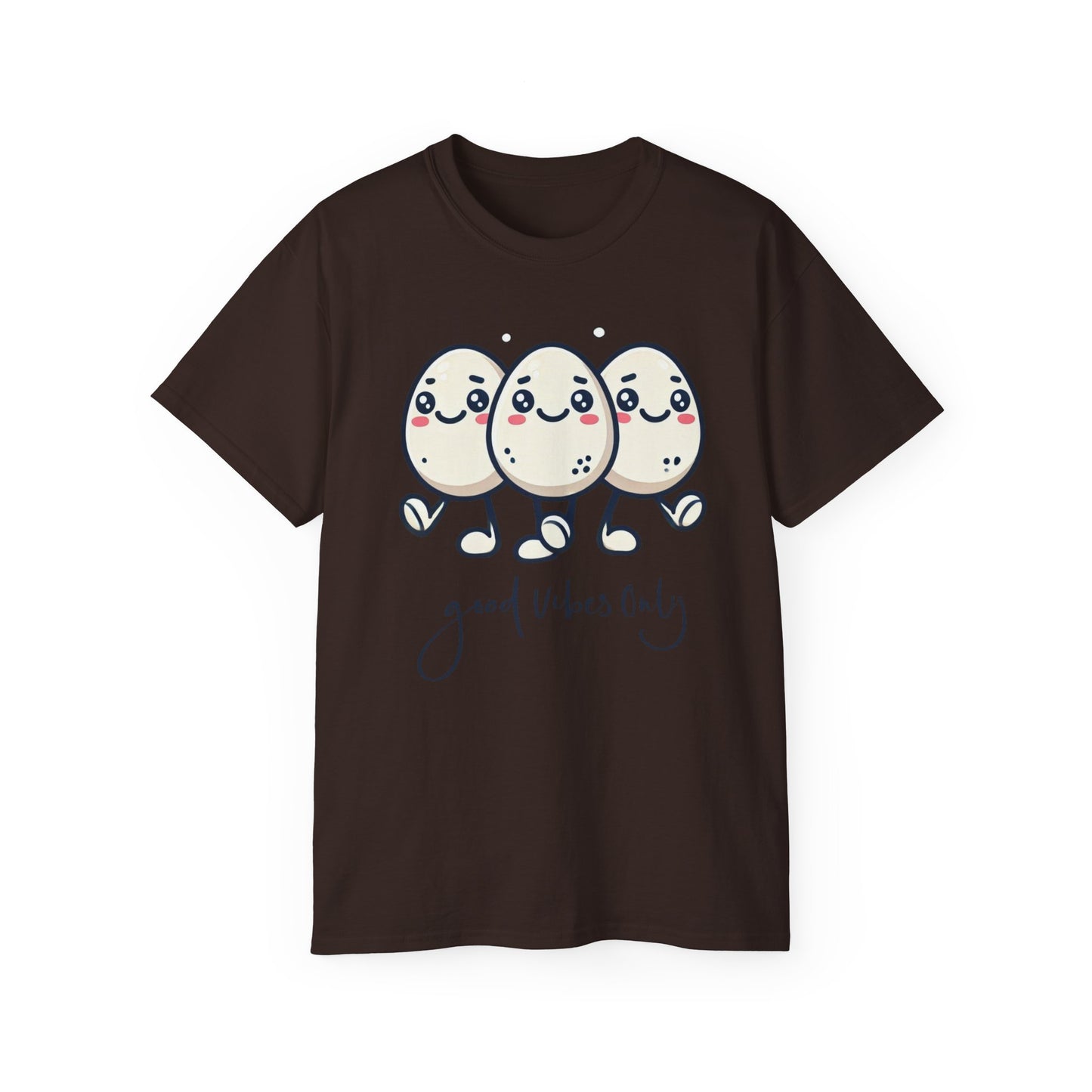 Cute Egg Friends T‑Shirt — "Good Vibes Only" Kawaii Tee