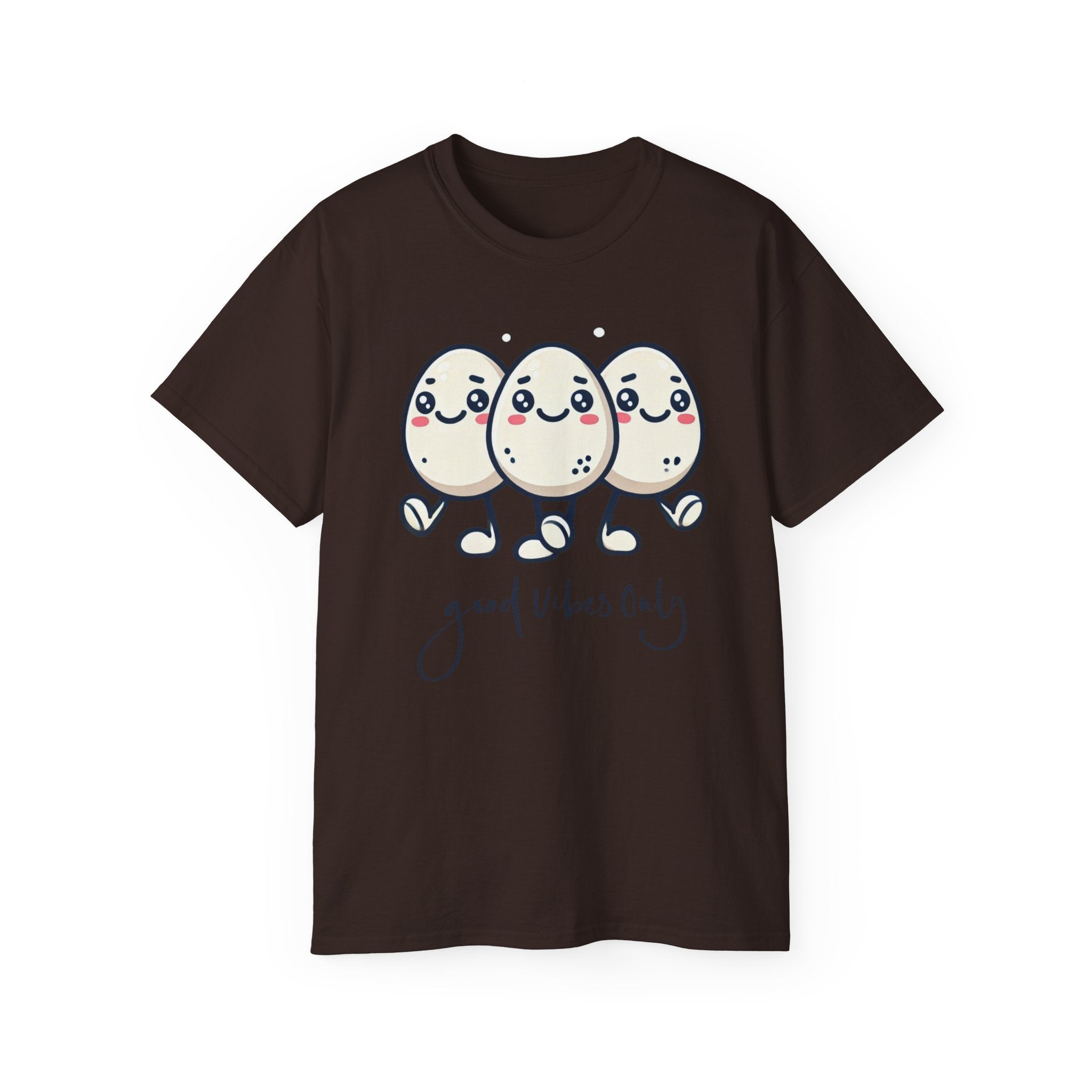 Cute Egg Friends T‑Shirt — "Good Vibes Only" Kawaii Tee