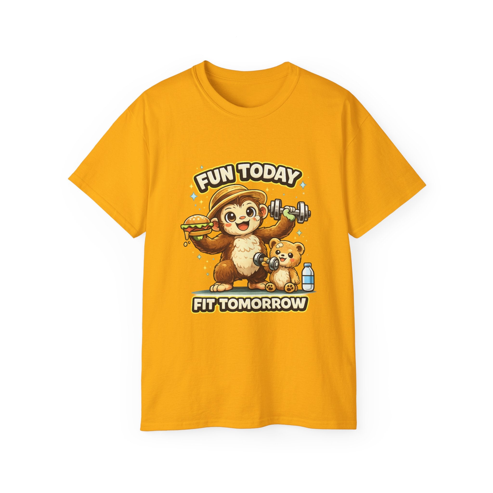 T-Shirt — “Fun Today, Fit Tomorrow” Sloth Workout Graphic Tee