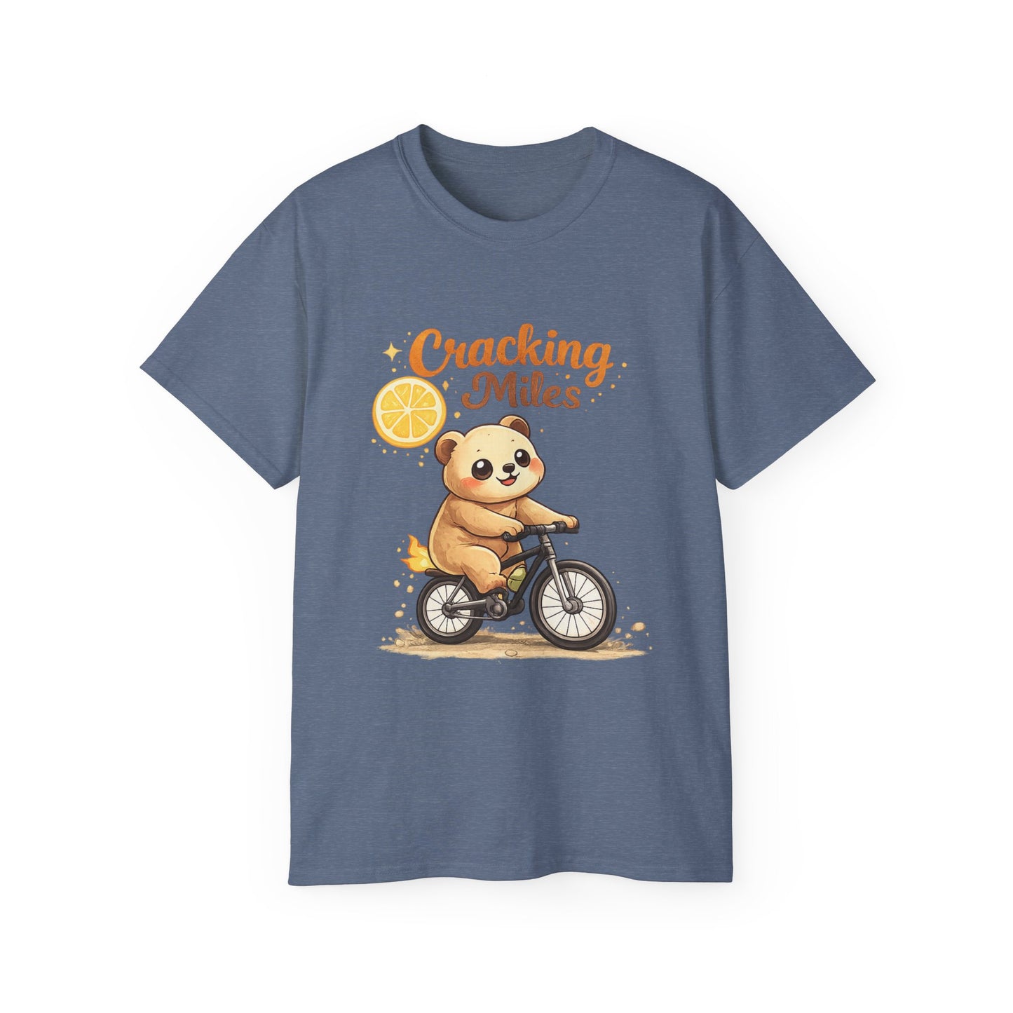 Cracking Miles Cute Bear on Bicycle T‑Shirt
