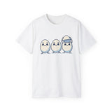 Cute Kawaii Egg Trio Graphic Tee — Adorable Chick Hatching T-Shirt