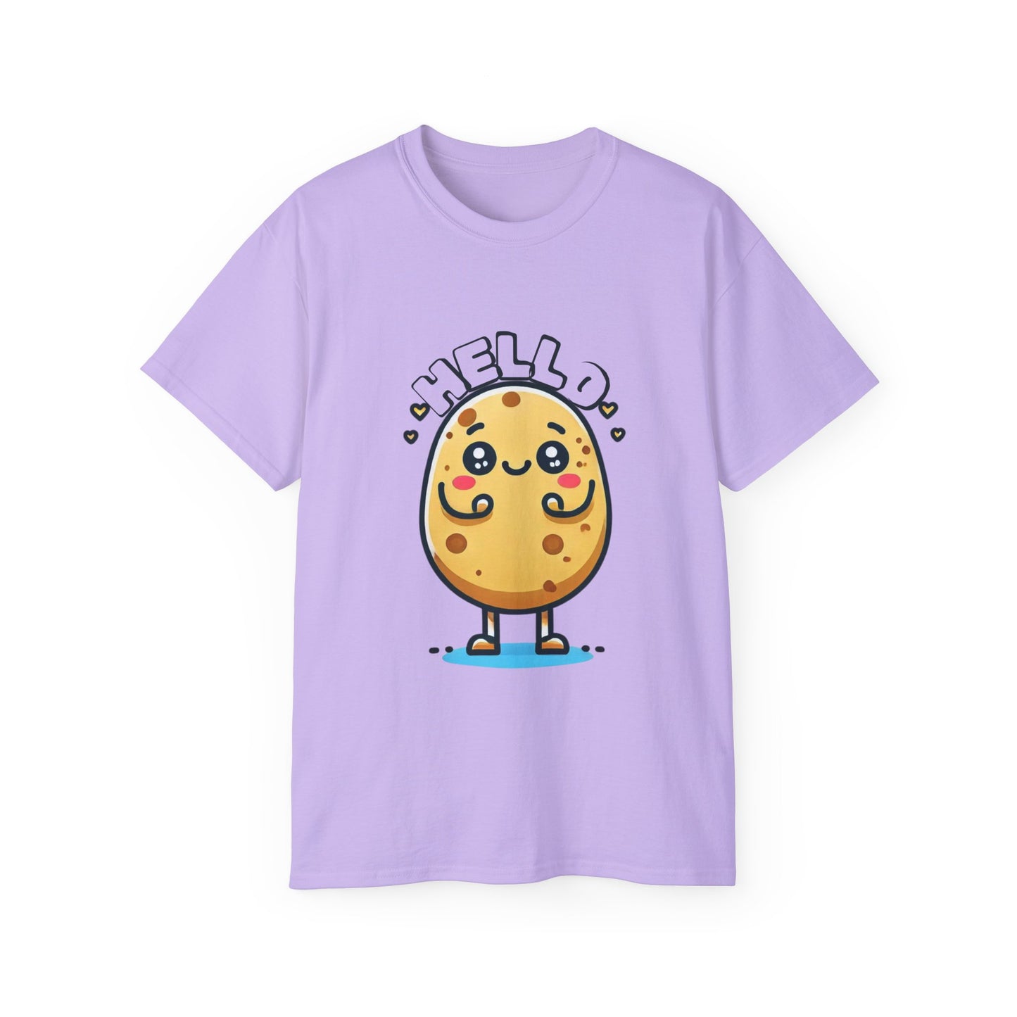Hello Potato Cute Kawaii Tee — Funny Cartoon Veggie Shirt