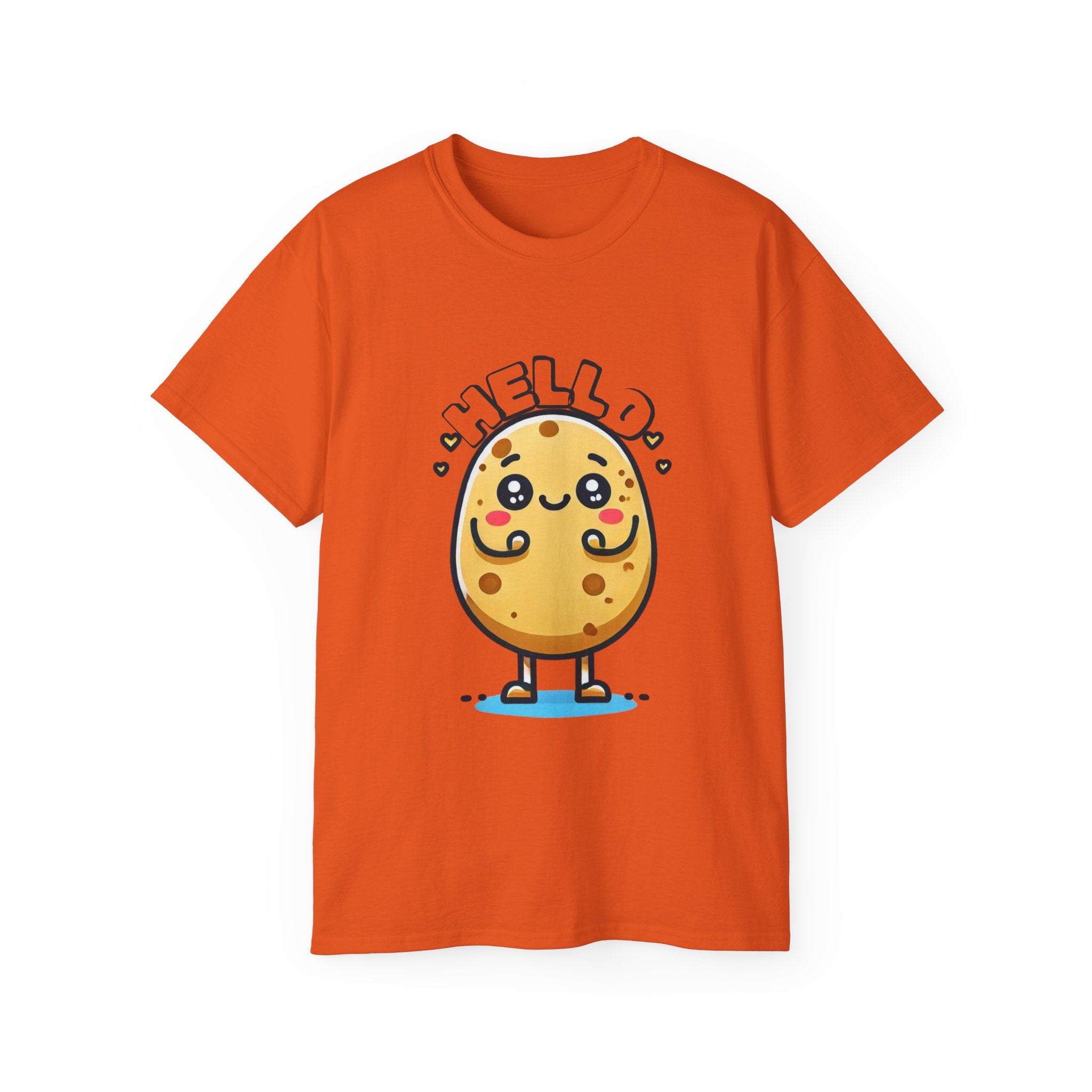 Hello Potato Cute Kawaii Tee — Funny Cartoon Veggie Shirt
