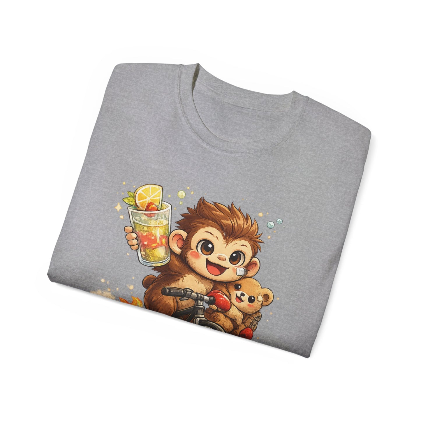 Cute Hedgehog Riding Bike T‑Shirt — Adorable Cartoon Animal Tee (With Teddy)